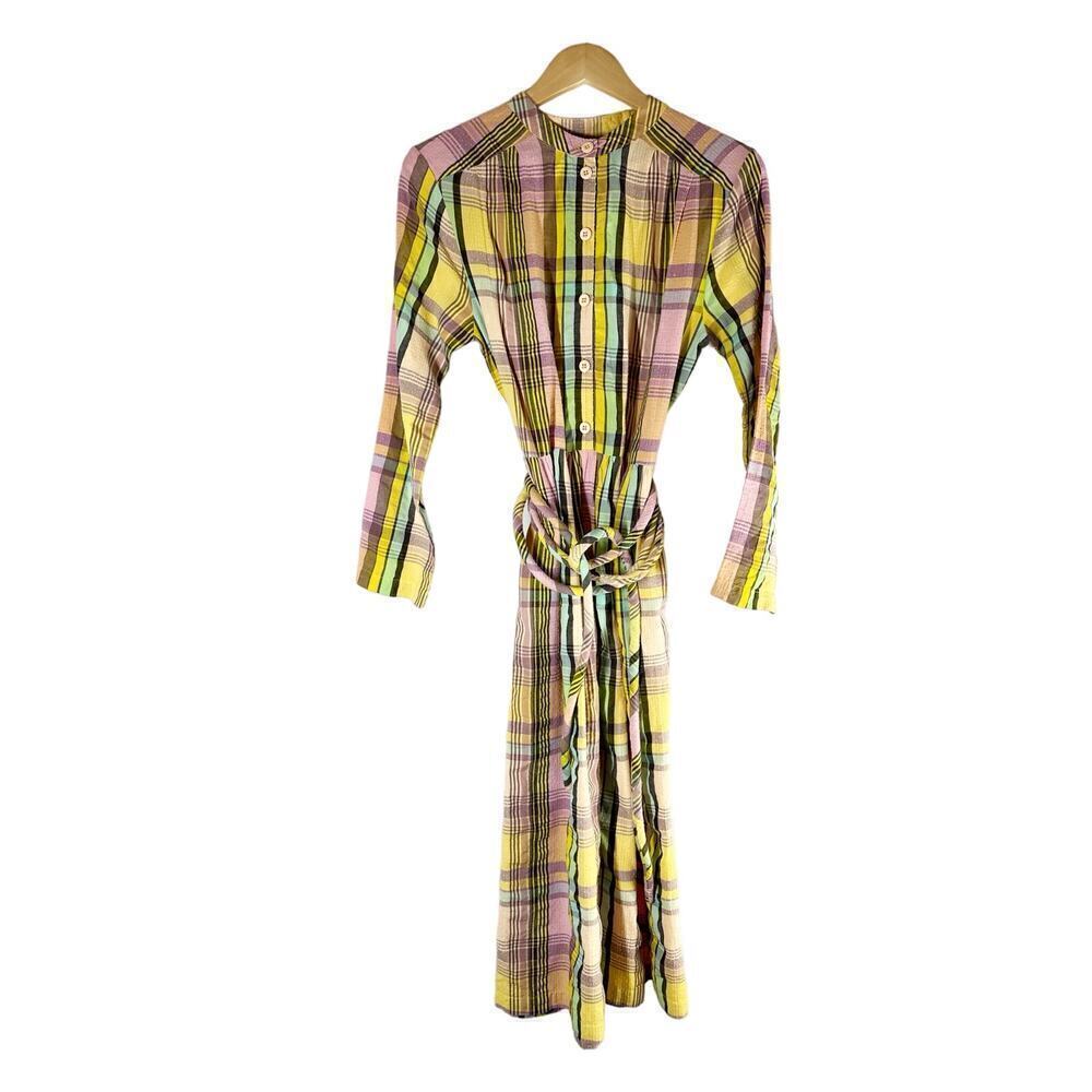 Ace & Jig Grace Midi Dress Size XS Dayglow Prairie Boho Cottagecore Lagenlook